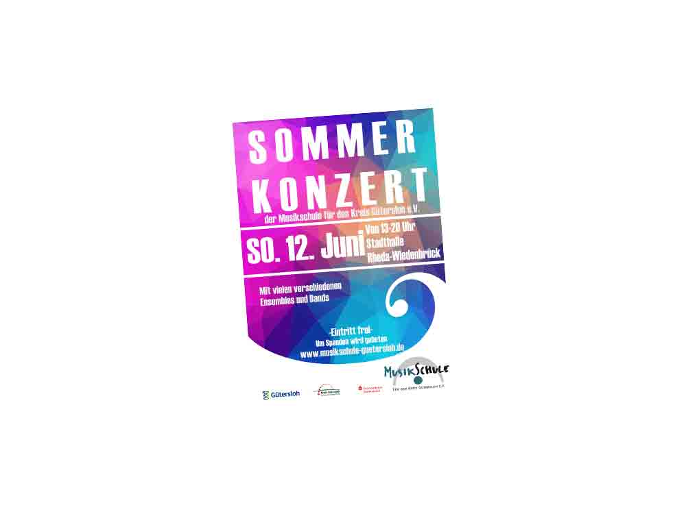 Rheda Wiedenbrück, Sommerkonzert mit Ensembles und Bands der Musikschule für den Kreis Gütersloh am 12. Juni 2022, 13 Uhr